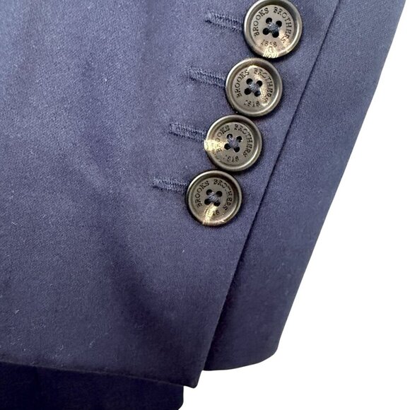 BROOKS BROTHERS Womens Blazer Size 10 Navy Blue Size Cotton Chino Classic Preppy - Picture 10 of 13